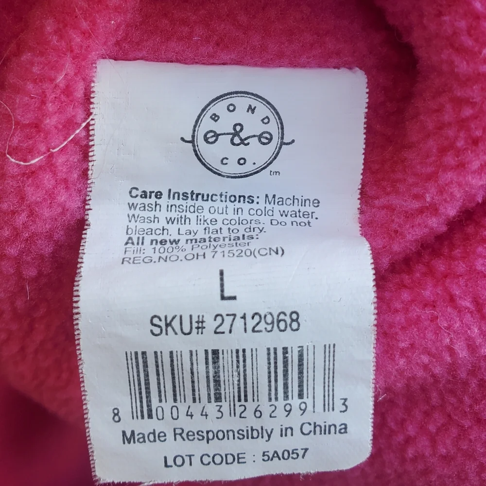 Dog's Pink Puffer Vest with Bow Detail Size L